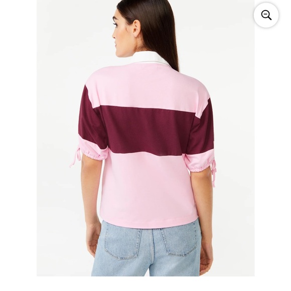 Free Assembly Women's Tie Sleeve Polo Top New with tags size Large  🤩 - Picture 8 of 9